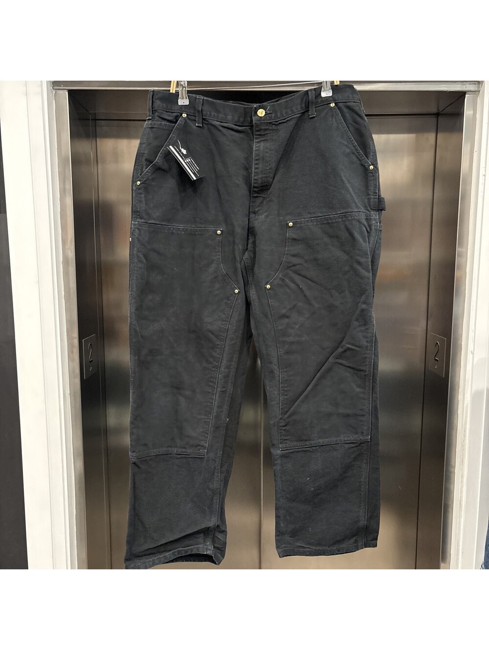 Vintage 90s Black Carhartt Double Knee Workwear Pants